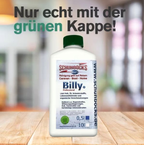 Schuhböcks Billy Caravan Edition 500ml Powerkonzentrat - das Kraftpaket auch bei Regenstreifen